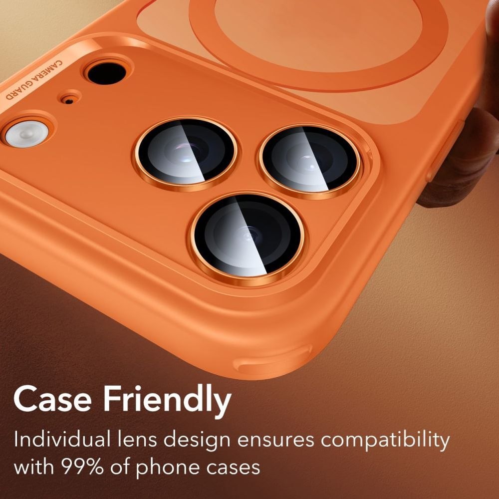 ESR - Armorite Camera Lens Protectors - iPhone 14 Pro/pro Max/15 Pro/pro Max/16 Pro/pro Max/17 Pro/pro Max - Orange - Image 7