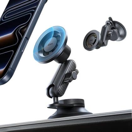 ESR - Car Holder Omnilock (2b5240162) - For Dashboard, 360°, Magnetic, Flexible Ball-Joint Arm, Aluminum - Black/carbon Fiber