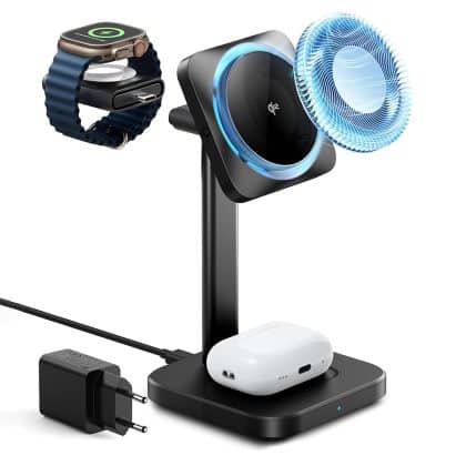 ESR - Cryoboost Charging Station (2c5880861) - για Apple Devices, With Adapter, Detachable Watch Charger, Qi2.2, 35w - Black