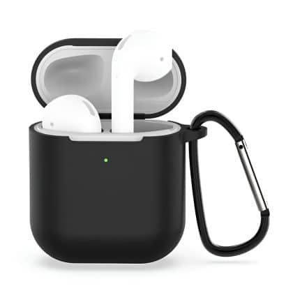 Techsuit - Silicone Case - For For Airpods 1 / Airpods 2, Smooth Ultrathin Material - Black