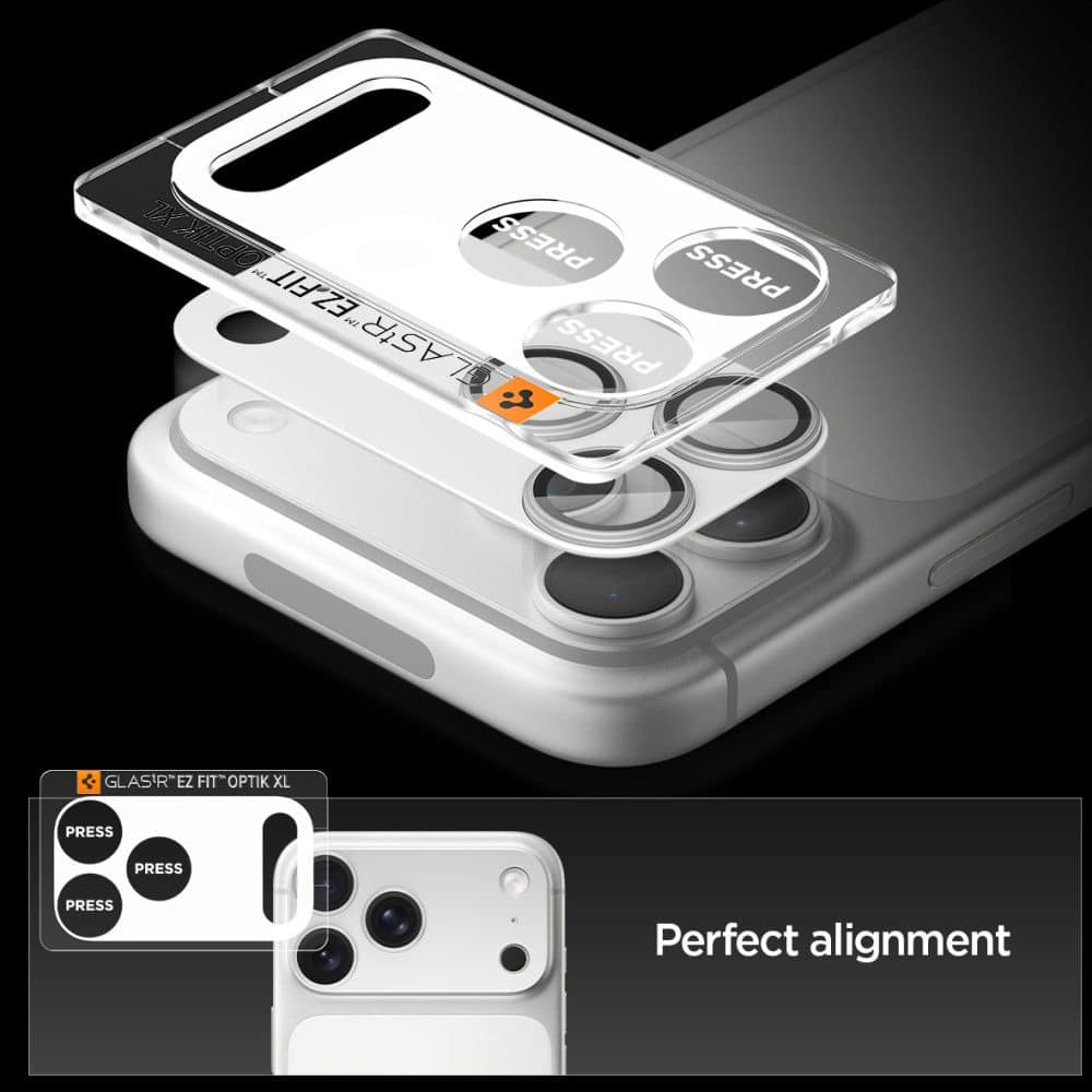 Spigen - Optik.tr Ez Fit Pro Xl Camera Glass - iPhone 17 Pro Max - Silver - Image 5