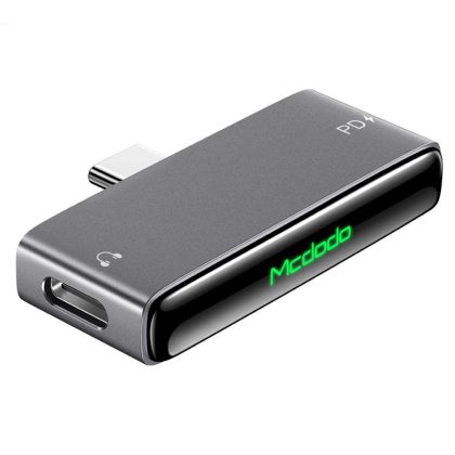 Mcdodo - Audio Adapter (ca-7670) - Type-C To 2x Type-C, Pd60w Fast Charge, Hi-Res, Dac Chip, Suport Call Function - Black