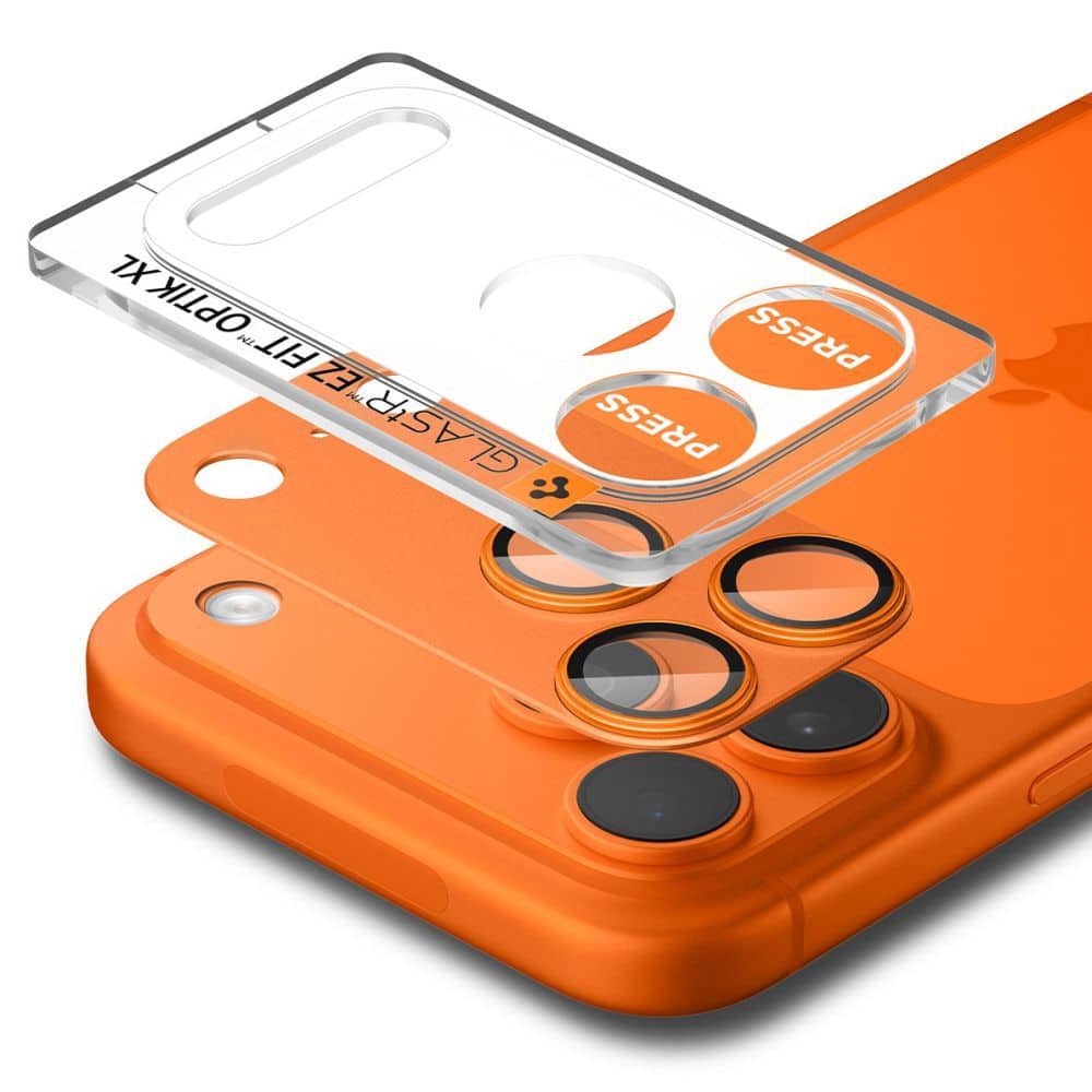Spigen - Optik.tr Ez Fit Pro Camera Glass (2 Pack) - iPhone 17 Pro - Orange - Image 3