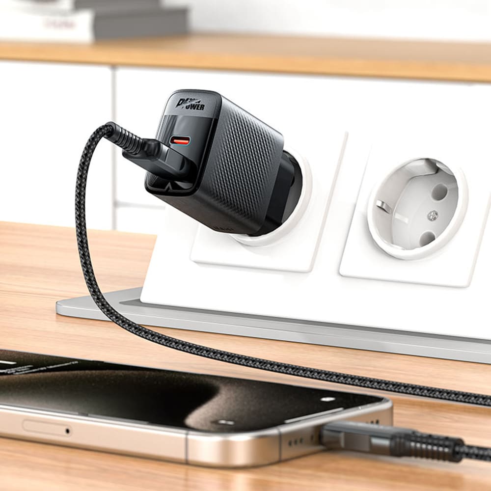 Acefast - Wall Charger (a98) - Gan, Fast Charging, Usb, Type-C, 30w, 5v/3a, Smart Chip - Black - Image 5