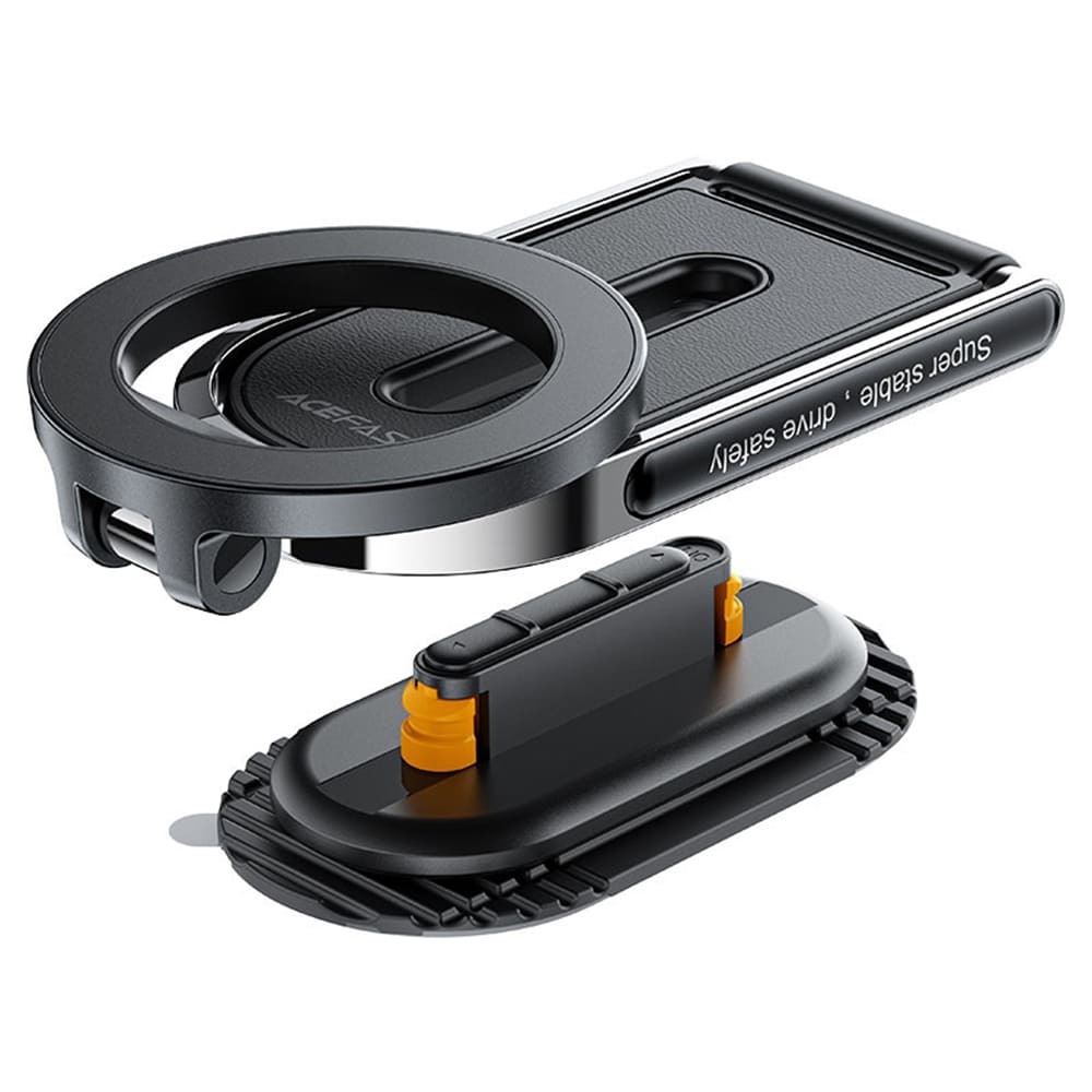 Acefast- Car Holder (d54) - Magnetic Grip, For Dashboard / Windshield, 360°, Dual-Axis, Detachable Base, Max. 6.9" - Black - Image 2