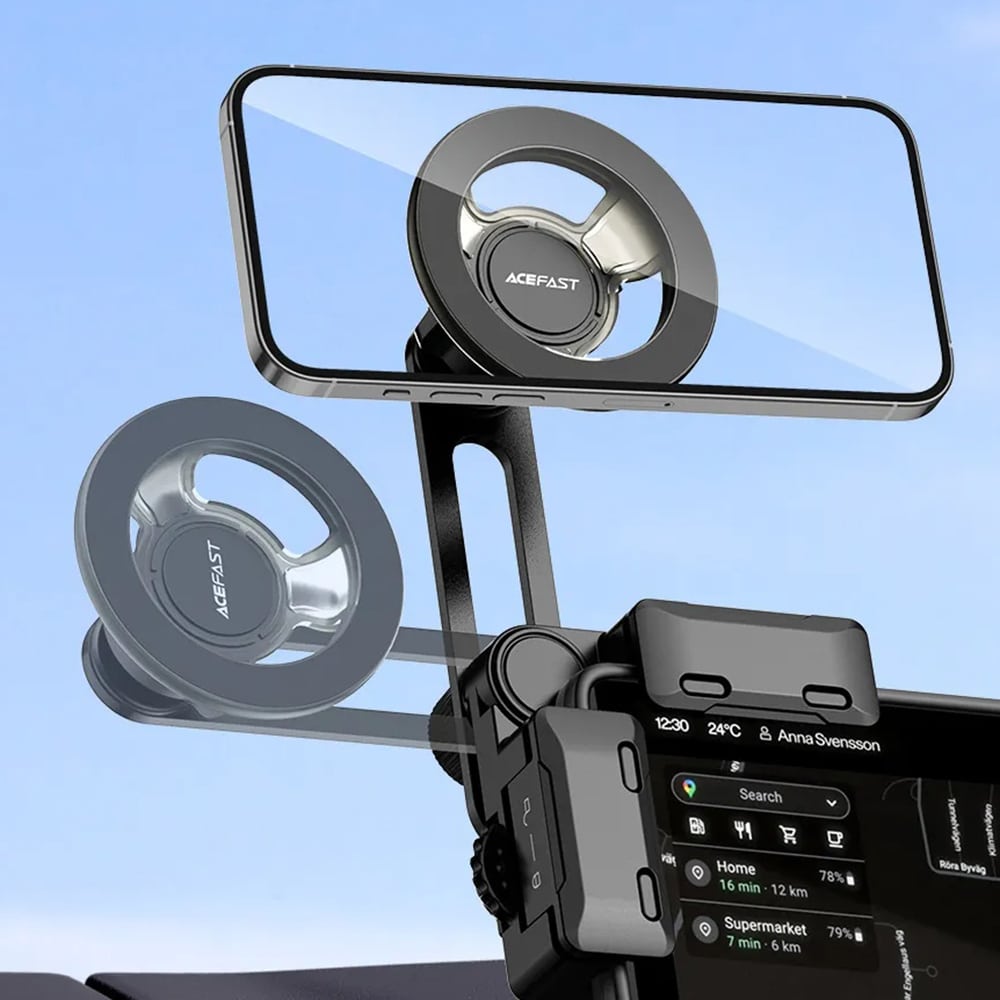 Acefast - Car Holder (d43) - For Dashboard Screen, Magnetic Grip, Multi-Angle Adjustment, Secure Fit, Universal - Black - Image 5