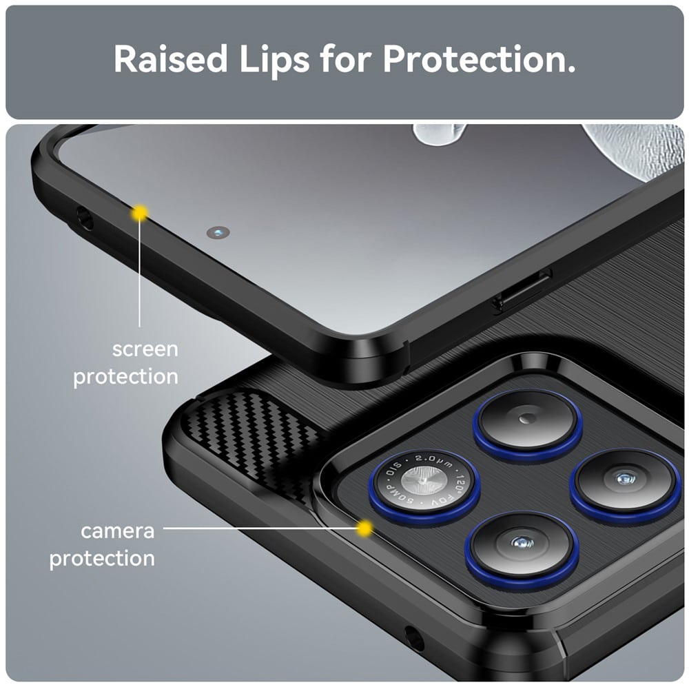 Techsuit Carbon Silicone - θήκη για Motorola Edge 70 - Μαύρο - Image 3