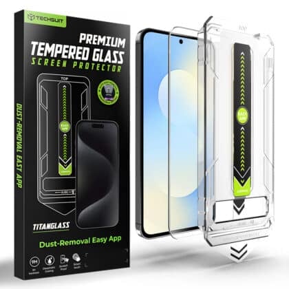 Techsuit - [fingerprint Unlock Compatible] Titanglass Crystalhd - Samsung Galaxy S25 Fe - Clear