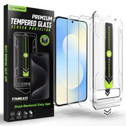 Techsuit - [fingerprint Unlock Compatible] Titanglass Crystalhd (2 Pack) - Samsung Galaxy S25 Fe - Clear