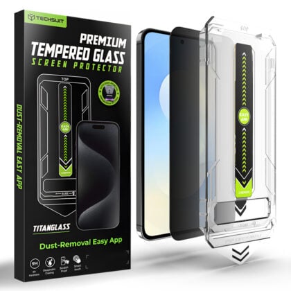 Techsuit - [fingerprint Unlock Compatible] Titanglass Crystalhd - Samsung Galaxy S25 Fe - Privacy