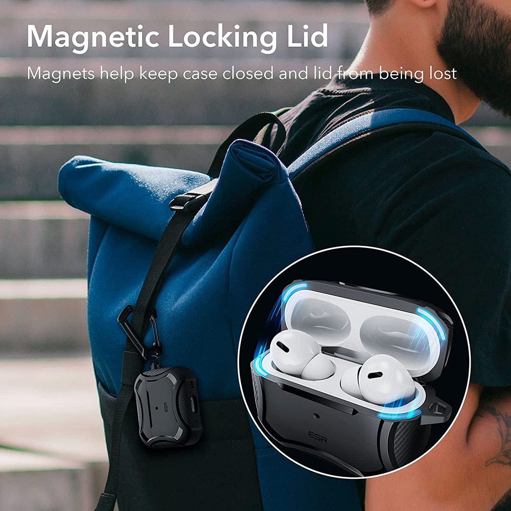 ESR CYBER ARMOR HALOLOCK MAGSAFE Apple AIRPODS PRO 1 / 2 Μαύρο - Image 5