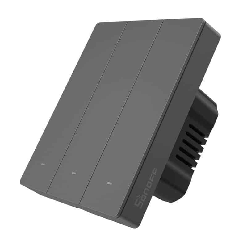 Εξυπνος Επιτοίχιος Διακόπτης Wifi Sonoff M5-3c-80 (3 Καναλιών, Για Πλαίσιο, Γραφίτης) - Image 2