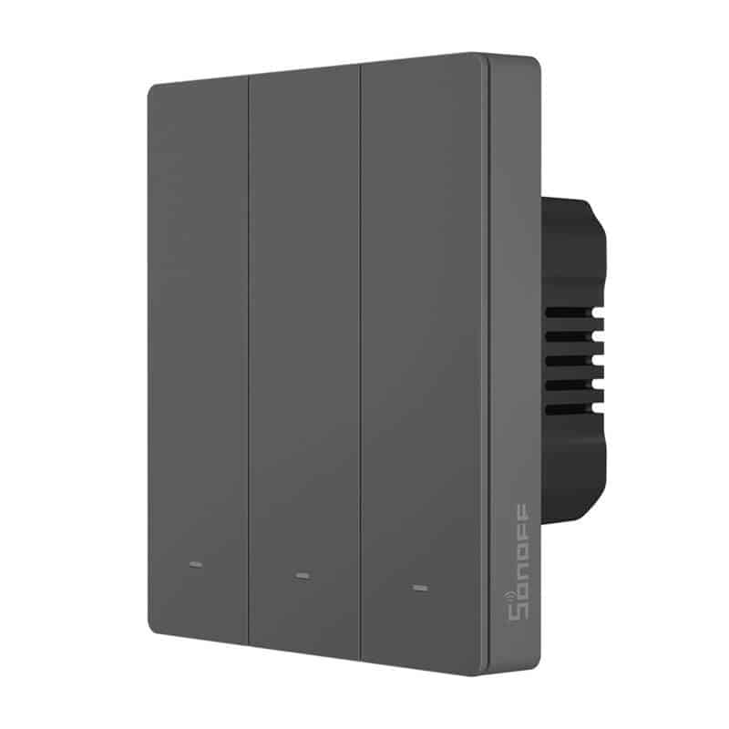 Εξυπνος Επιτοίχιος Διακόπτης Wifi Sonoff M5-3c-80 (3 Καναλιών, Για Πλαίσιο, Γραφίτης) - Image 4