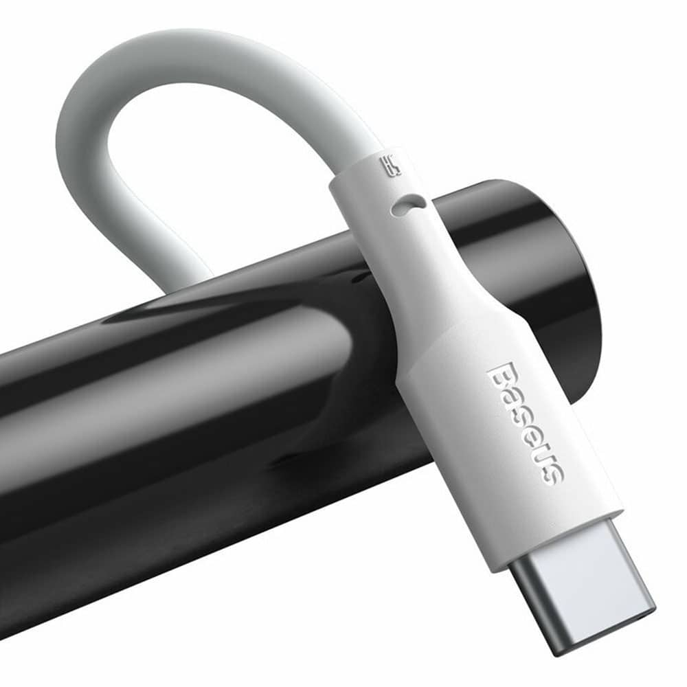 Baseus - (2 Πακέτο) Καλώδιο Δεδομένων (tzcatzj-02) - USB Σε Type-C, Γρήγορη Φόρτιση 5a, 40w, 1.5m - Λευκό - Image 5