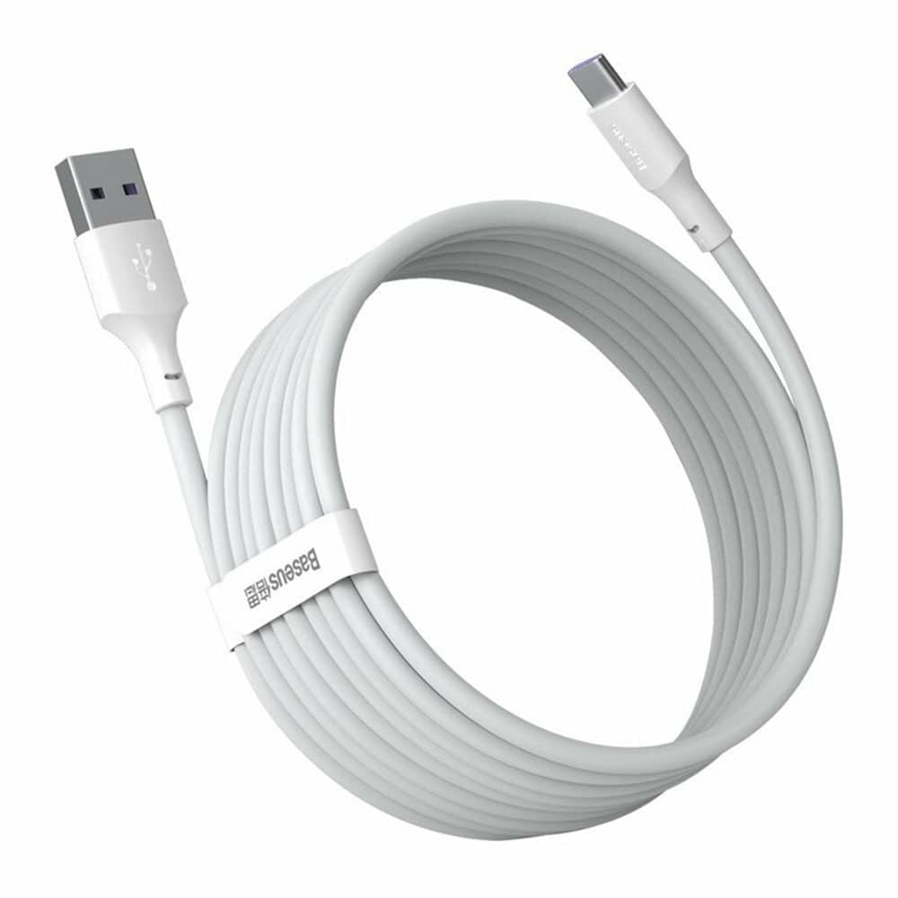 Baseus - (2 Πακέτο) Καλώδιο Δεδομένων (tzcatzj-02) - USB Σε Type-C, Γρήγορη Φόρτιση 5a, 40w, 1.5m - Λευκό - Image 6