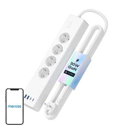 Meross Msp844(eu) Εξυπνη Πρίζα Γρήγορης Φόρτισης, 4 Πρίζες + 2x Usb-A + 2x Usb-C (matter)