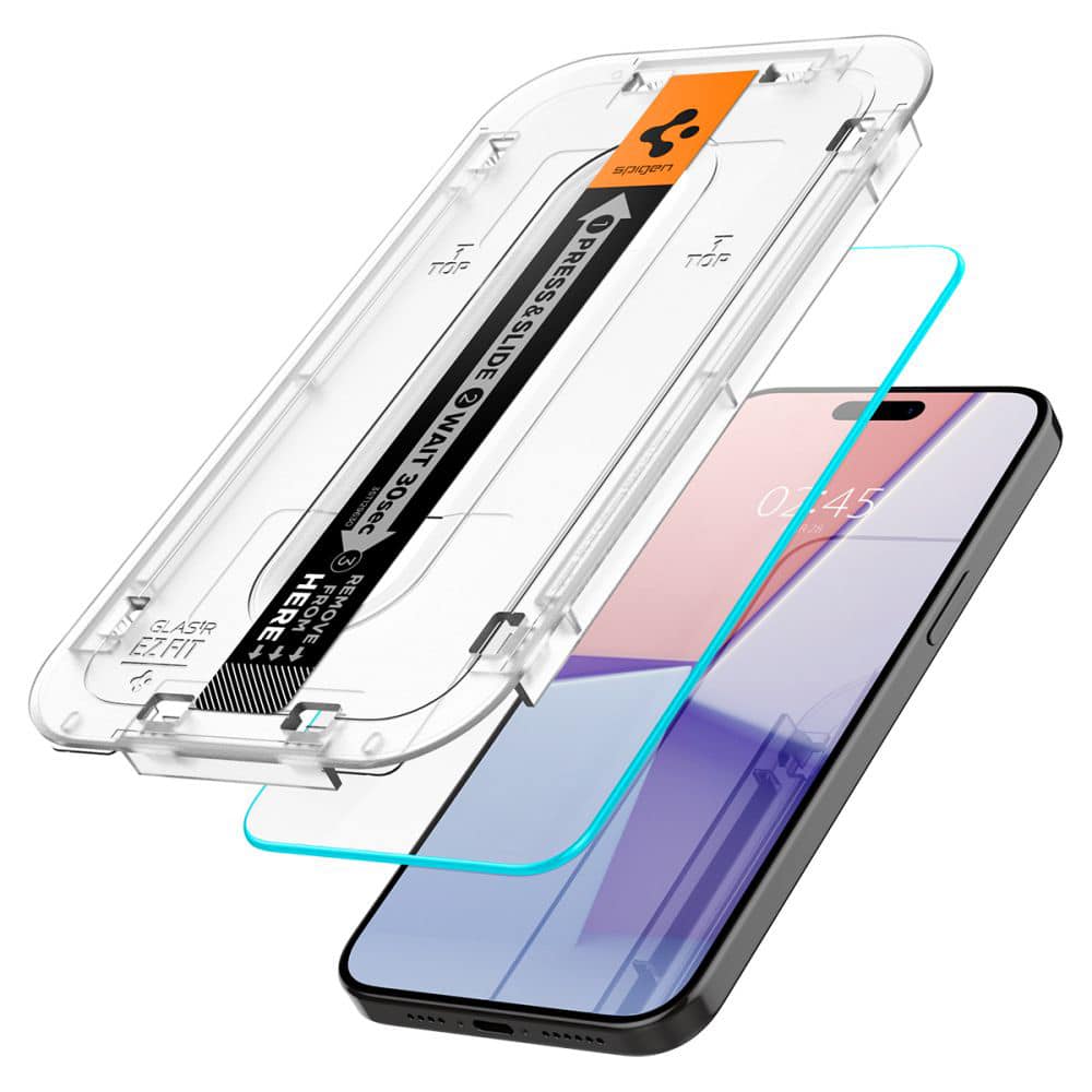 Spigen Glas.TR iPhone 15 Pro Max 6.7" "EZ FIT" 2 τεμ. διαφανές τζάμι ανθεκτικό AGL06872 - Image 2