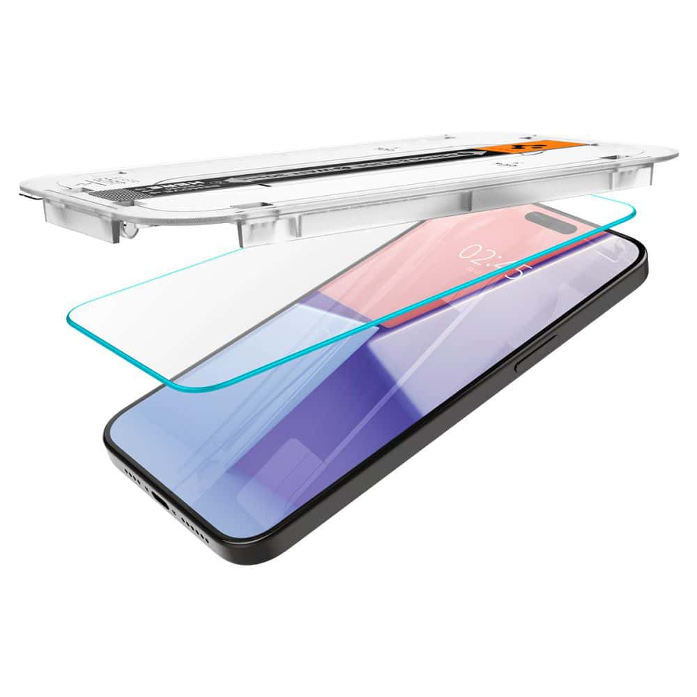 Spigen Glas.TR iPhone 15 Pro 6.1" "EZ FIT" 2 τεμ. διαφανές τζάμι ανθεκτικό AGL06892 - Image 4