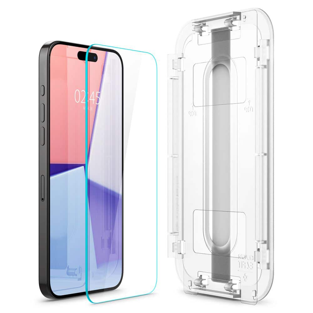 Spigen Glas.TR iPhone 15 Pro 6.1" "EZ FIT" 2 τεμ. διαφανές τζάμι ανθεκτικό AGL06892 - Image 3