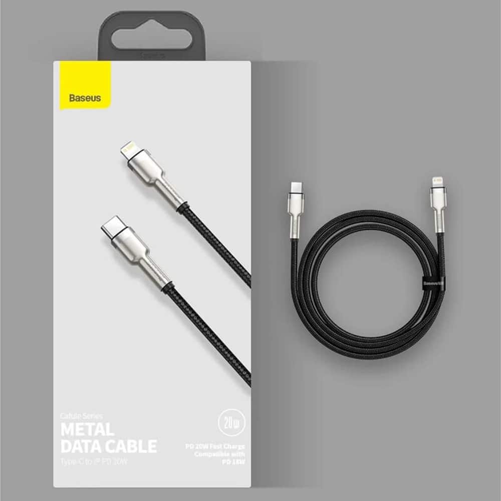Baseus Cafule Series Metal Data USB Type C - Lightning Καλώδιο Power Delivery 20 W 0,25 m black (CATLJK-01) - Image 7