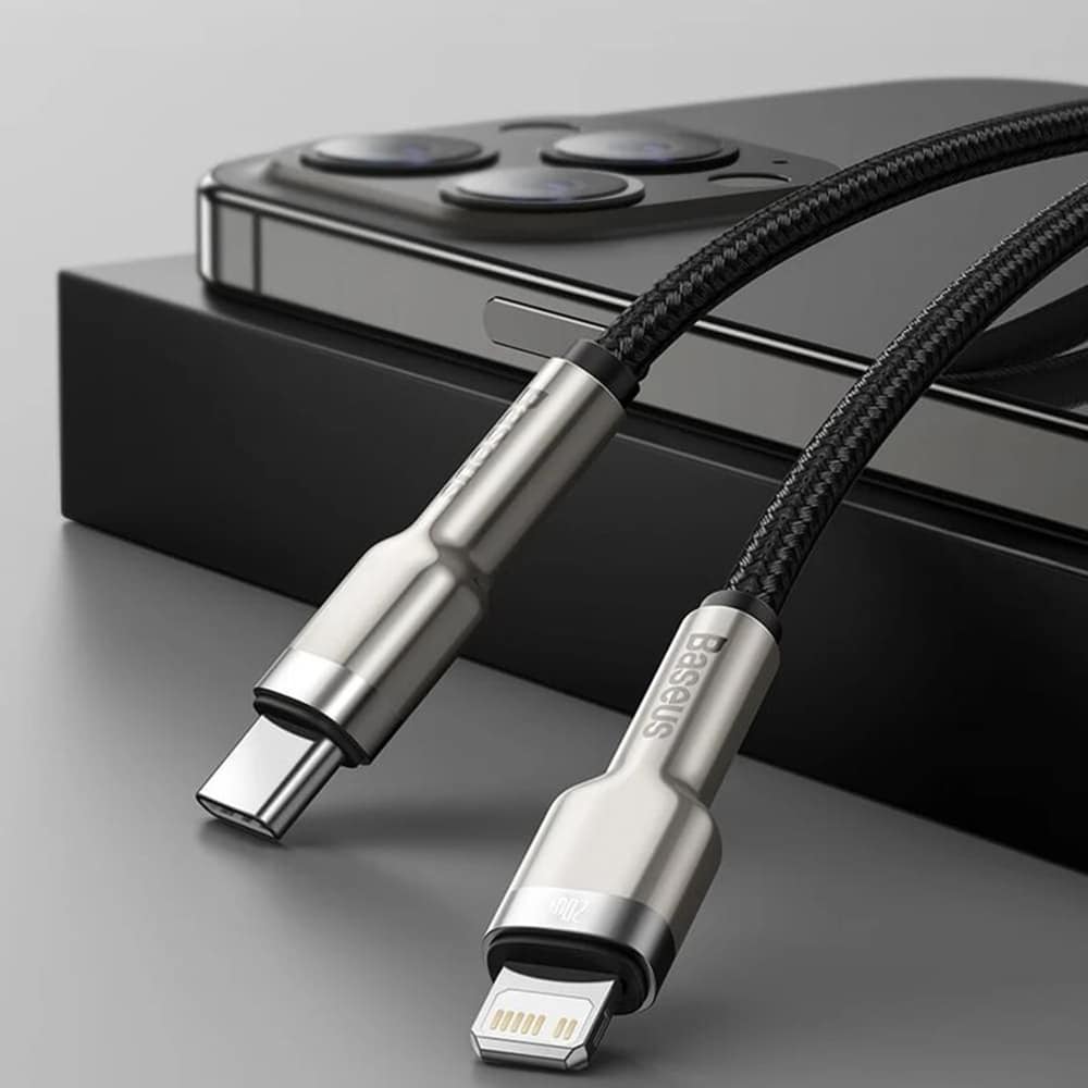 Baseus Cafule Series Metal Data USB Type C - Lightning Καλώδιο Power Delivery 20 W 0,25 m black (CATLJK-01) - Image 6