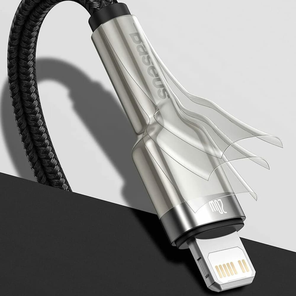 Baseus Cafule Series Metal Data USB Type C - Lightning Καλώδιο Power Delivery 20 W 0,25 m black (CATLJK-01) - Image 3