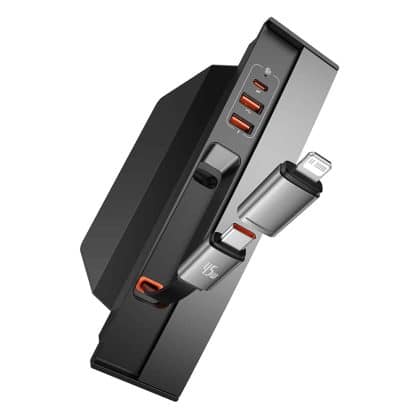 Baseus T-Space Series USB HUB for Tesla Model 3 / Y with Built-in 45W USB C Καλώδιο - Μαύρο