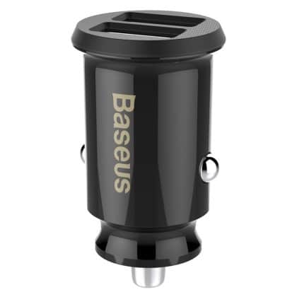 Baseus Grain Car Charger mini car charger 2x USB 3.1A Μαύρο (CCALL-ML01)