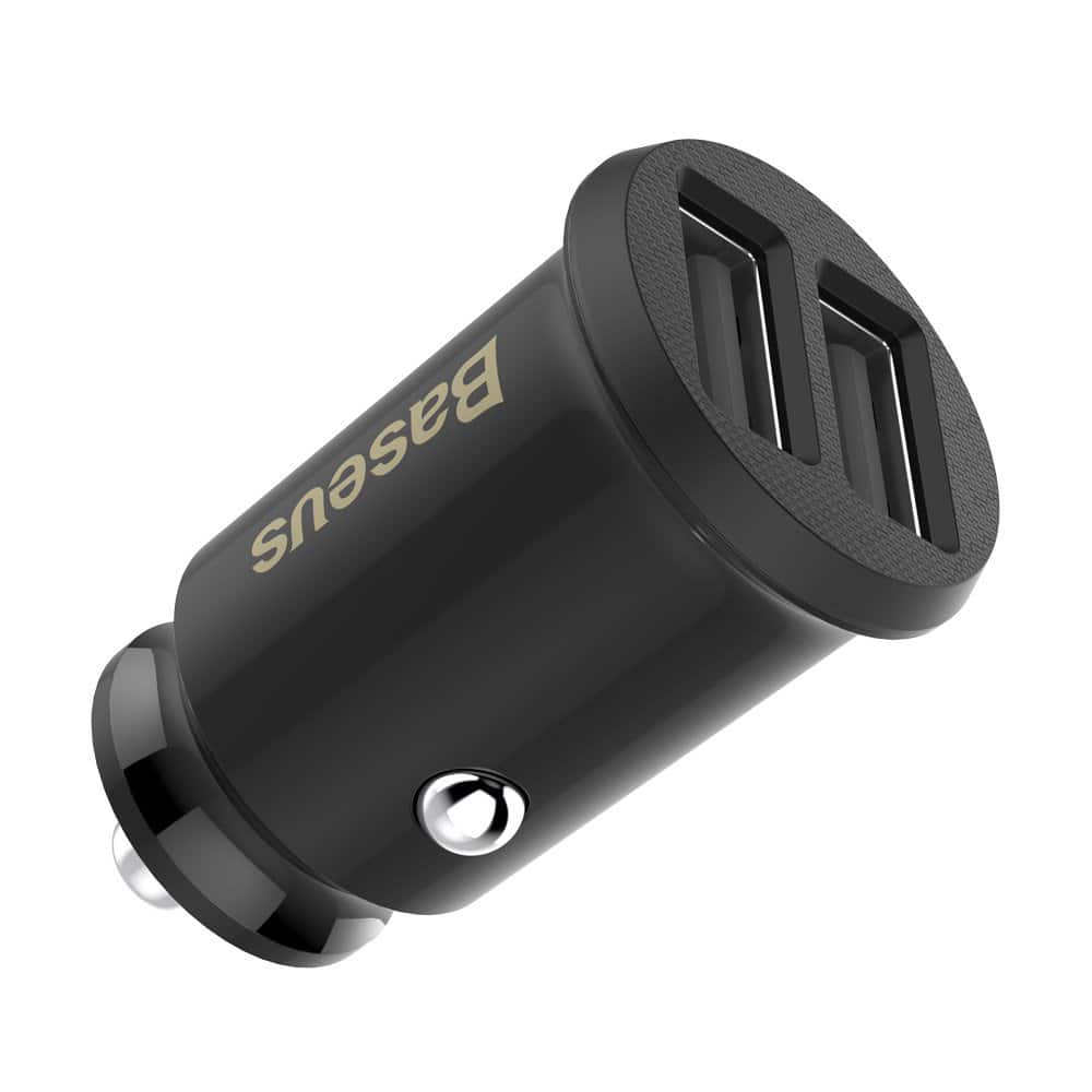 Baseus Grain Car Charger mini car charger 2x USB 3.1A Μαύρο (CCALL-ML01) - Image 6