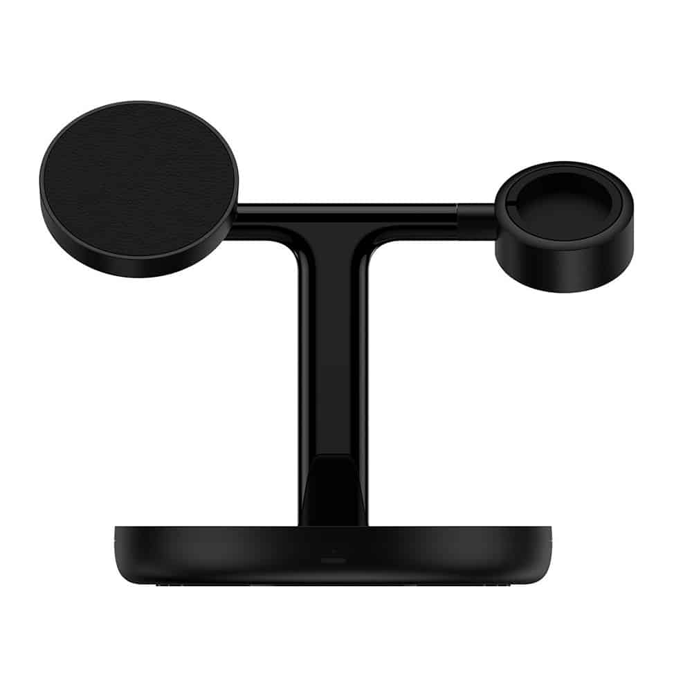 Baseus Swan inductive charger (compatible with MagSafe) stand for iPhone, Apple Watch, AirPods + 1m USB-C cable Μαύρο (WXTE000101) - Image 3