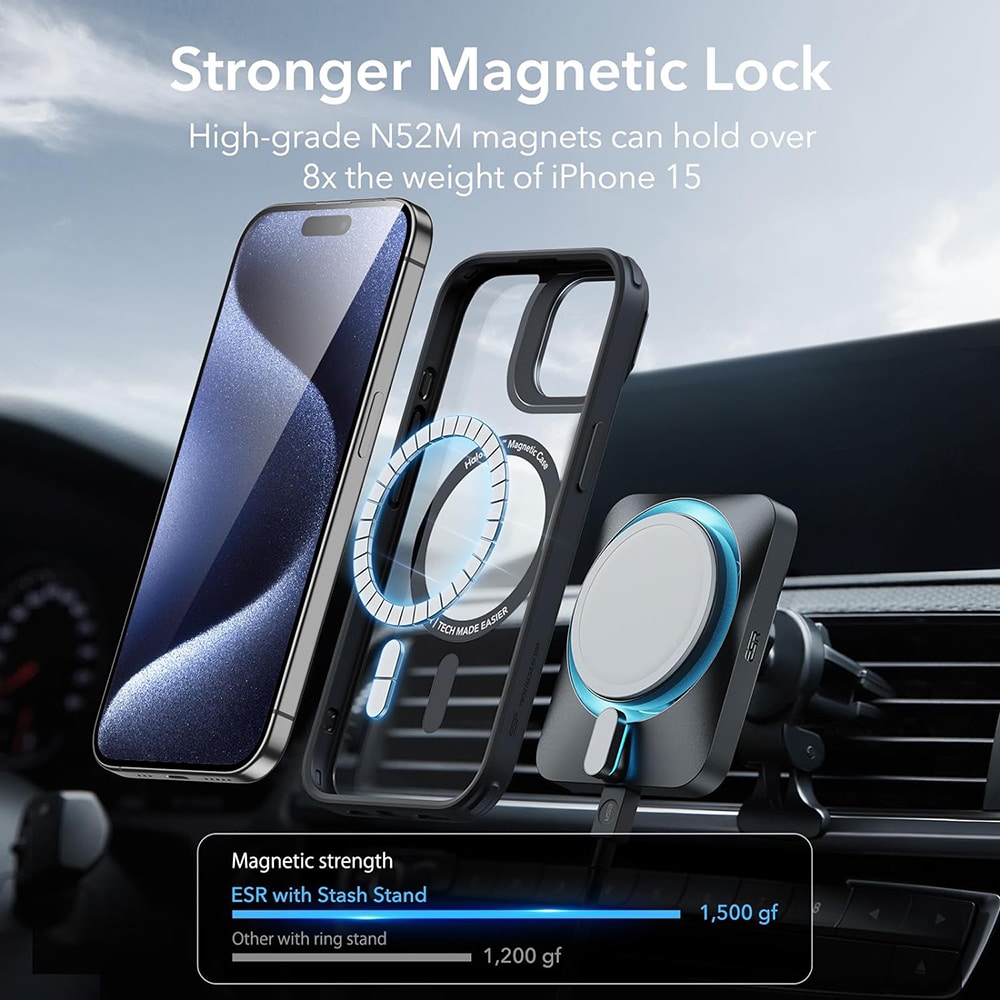 ESR Classic Hybrid HaloLock - Apple iPhone 15 Pro Max - Διάφανο - Image 7