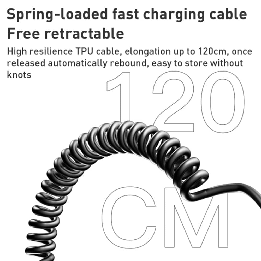 Yesido - Φορτιστής Αυτοκινήτου (y58) - USB, Type-C, Με Καλώδιο Lightning, Type-C, Γρήγορη Φόρτιση, 60w, 120cm - Γκρί - Image 6