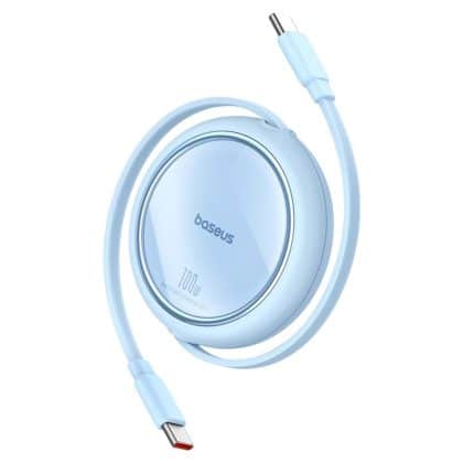 Baseus Free2Draw Mini USB-C - USB-C 100W 1m retractable cable - Μπλέ