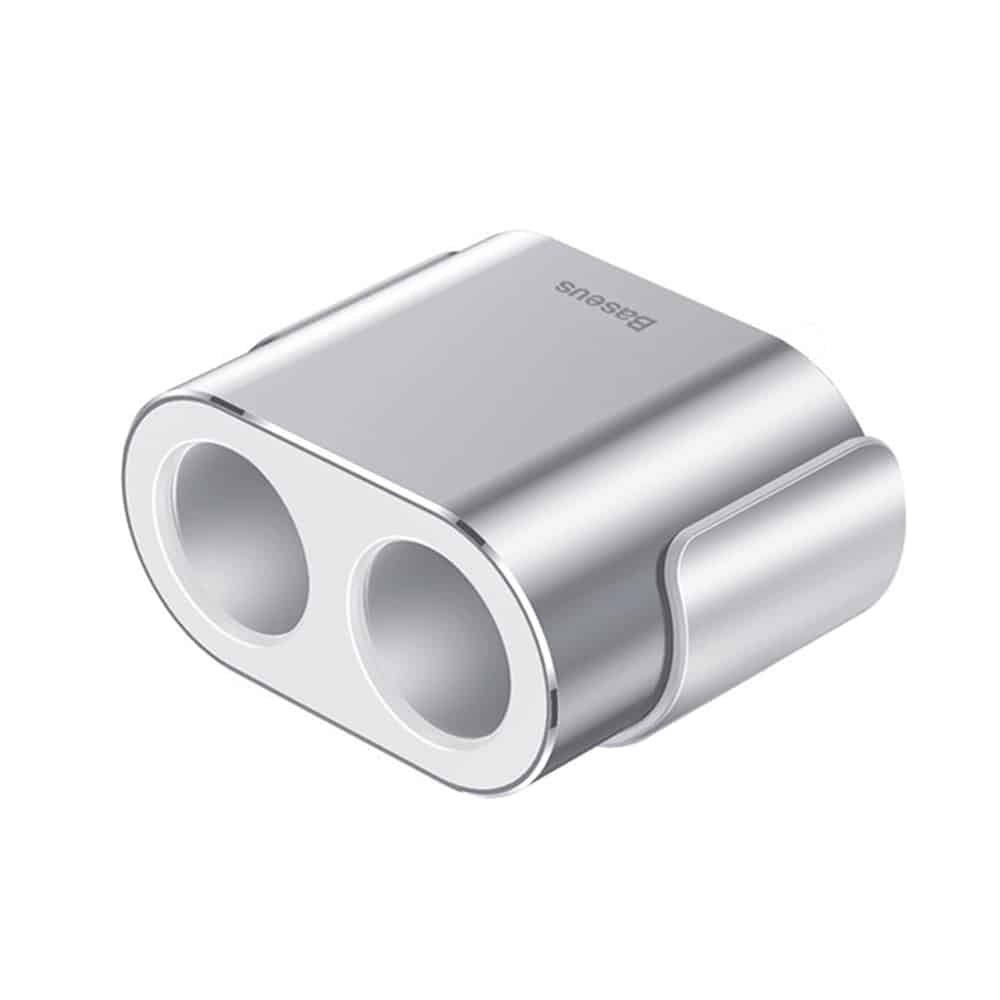 Baseus CRDYQ-0S splitter 2x υποδοχή αναπτήρα 80W 2x USB-A 3.1A - ασημί - Image 3