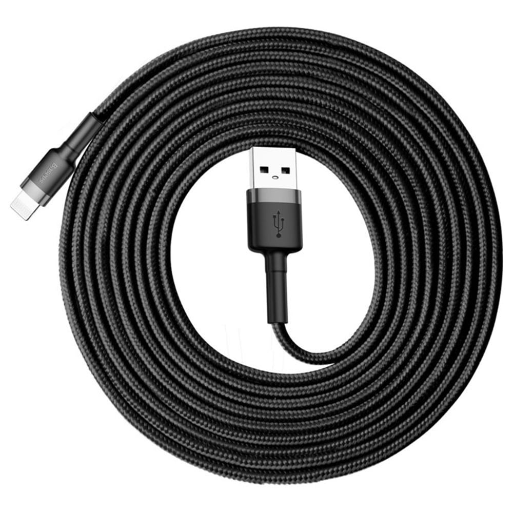 Baseus Cafule Καλώδιο durable nylon cable USB / Lightning QC3.0 2A 3M black-gold (CALKLF-RV1) - Image 3