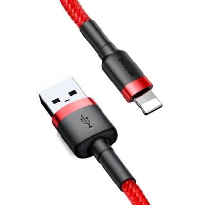 Baseus Cafule Καλώδιο durable nylon cord USB / Lightning QC3.0 2A 3M red (CALKLF-R09)