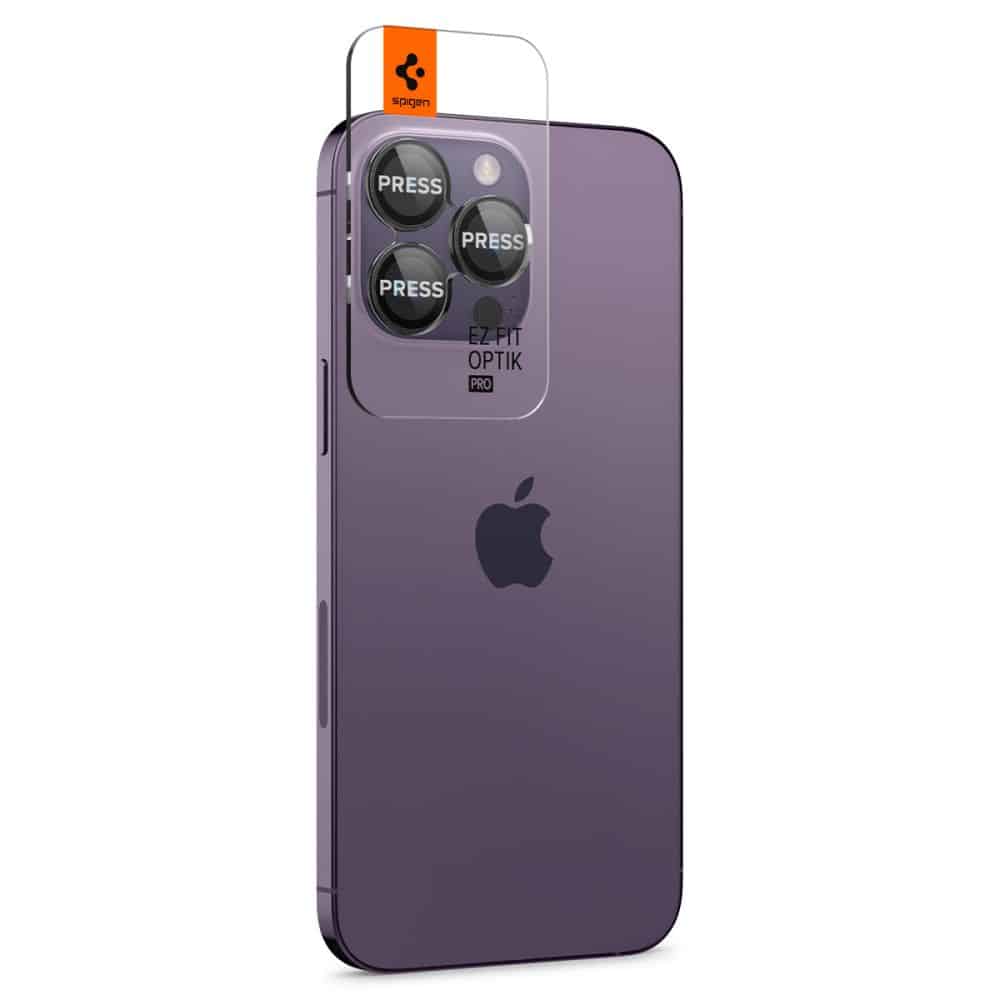 Spigen Optik.Tr Camera iPhone 14 Pro / 14 Pro Max / 15 Pro / 15 Pro Max EZ FIT Lens 2τμχ./2pcs μαύρο AGL05205 - Image 3