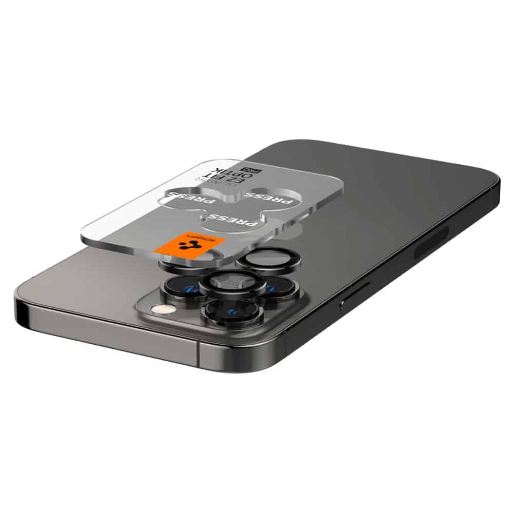 Spigen Optik.Tr Camera iPhone 14 Pro / 14 Pro Max / 15 Pro / 15 Pro Max EZ FIT Lens 2τμχ./2pcs μαύρο AGL05205 - Image 5