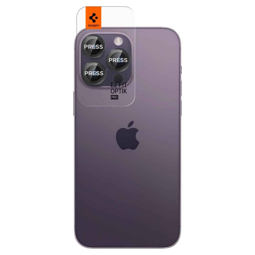 Spigen Optik.Tr Camera iPhone 14 Pro / 14 Pro Max / 15 Pro / 15 Pro Max EZ FIT Lens 2τμχ./2pcs μαύρο AGL05205 - Image 6