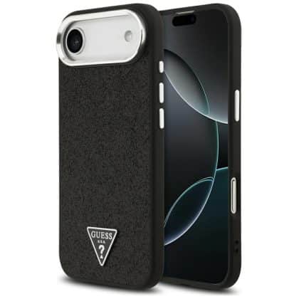 Guess Glitter Triangle Logo MagSafe - θήκη για Apple iPhone Air - Μαύρο