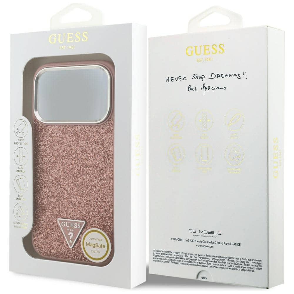 Guess Glitter Triangle - θήκη για Apple iPhone 17 Pro - Ροζ - Image 8