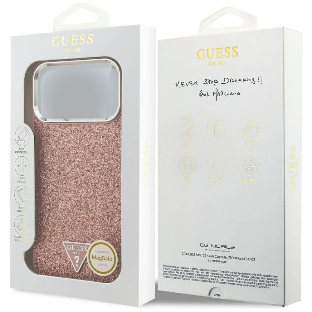 Guess Glitter Triangle - θήκη για Apple iPhone 17 Pro Max - Ροζ - Image 8