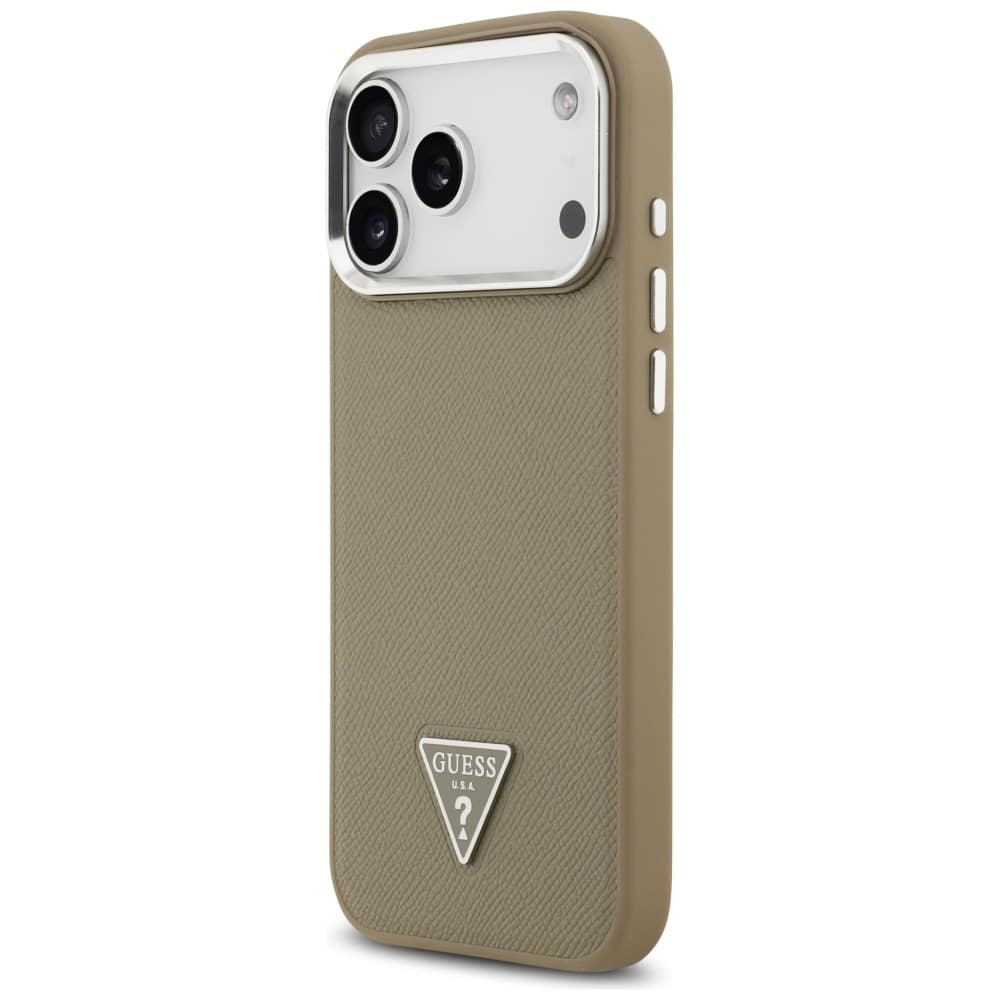 Θήκη Guess Grained Triangle Logo Magsafe Για iPhone 17 Pro Max Καφέ - Image 2
