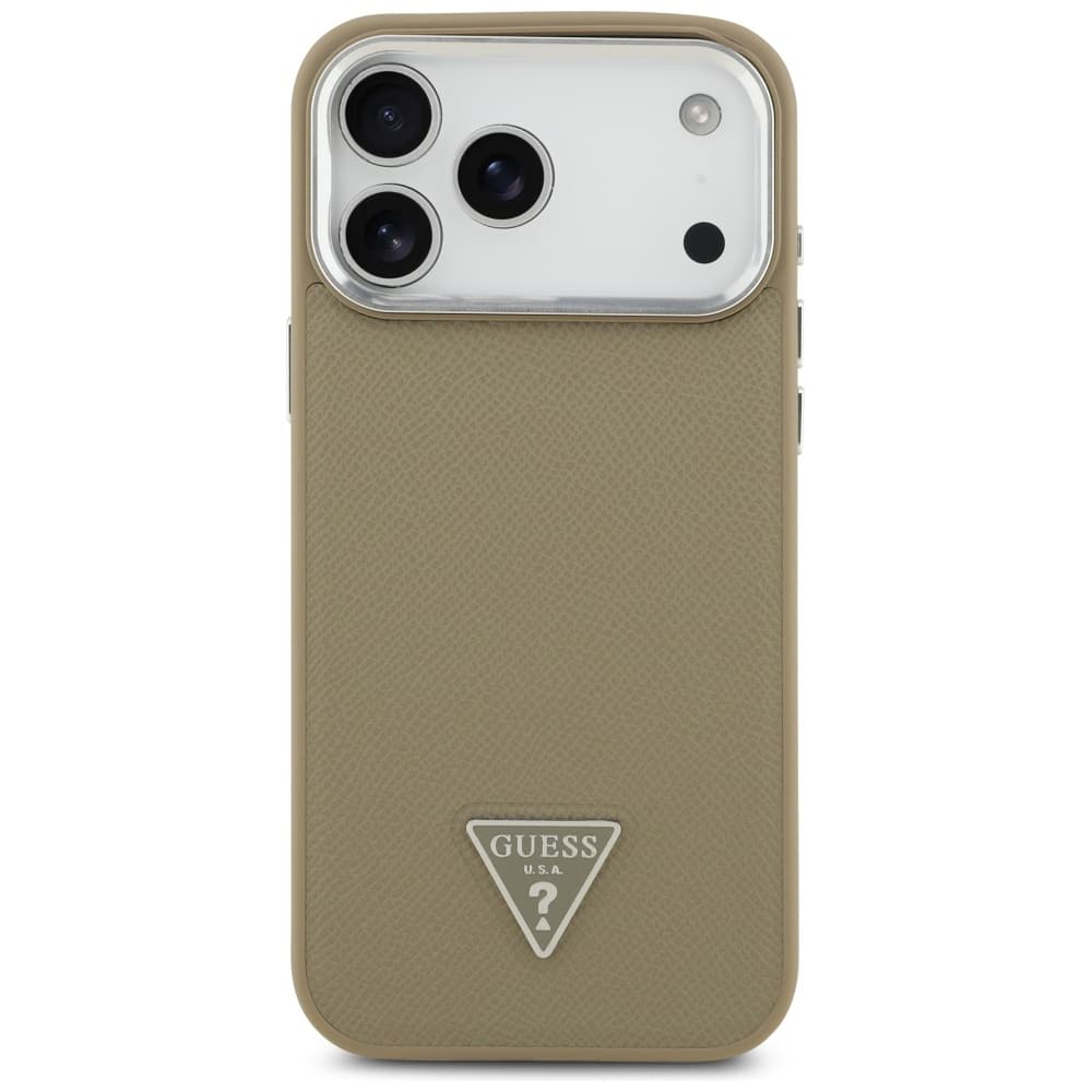 Θήκη Guess Grained Triangle Logo Magsafe Για iPhone 17 Pro Max Καφέ - Image 3