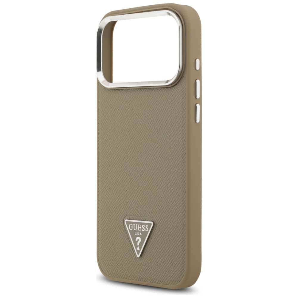 Θήκη Guess Grained Triangle Logo Magsafe Για iPhone 17 Pro Max Καφέ - Image 6