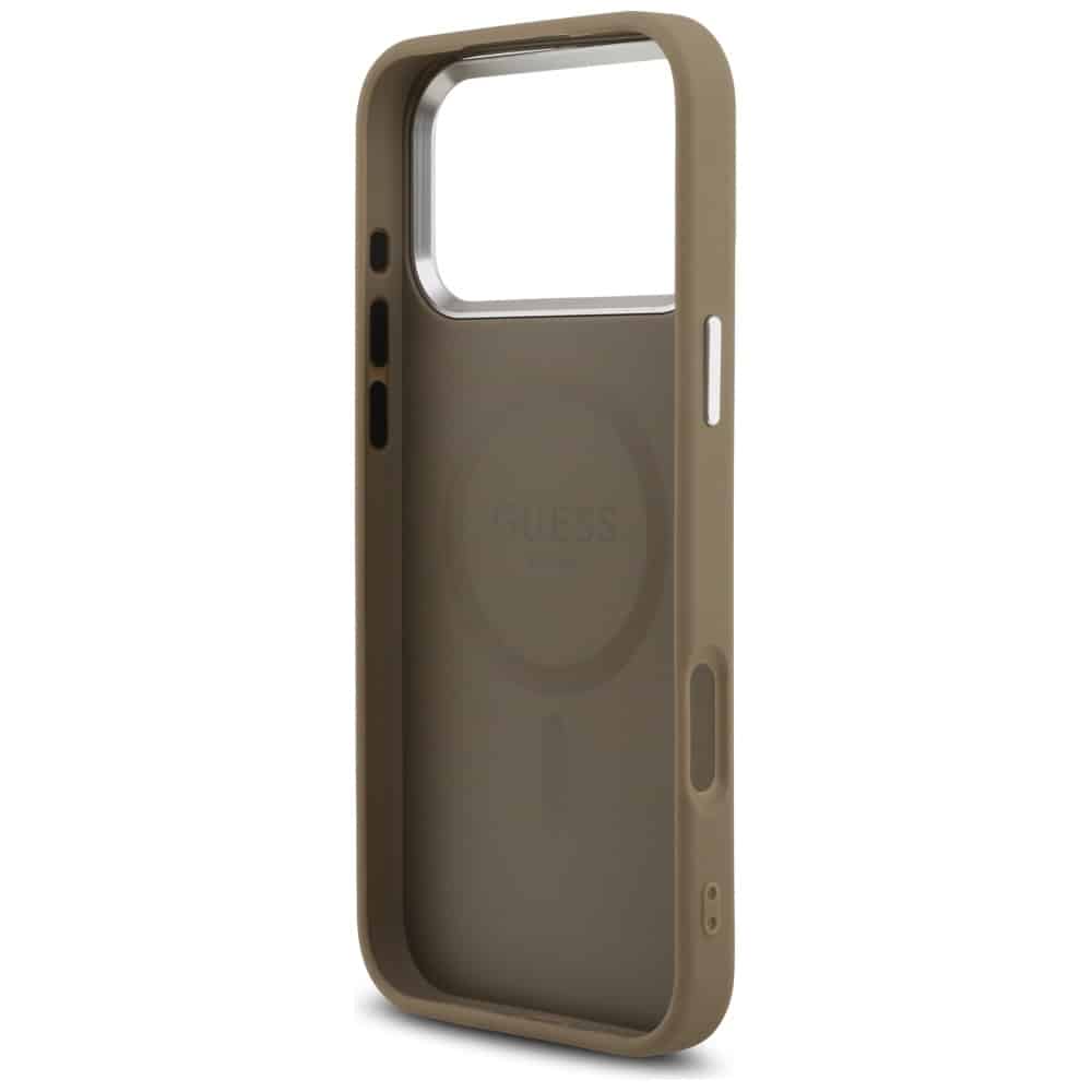 Θήκη Guess Grained Triangle Logo Magsafe Για iPhone 17 Pro Max Καφέ - Image 7