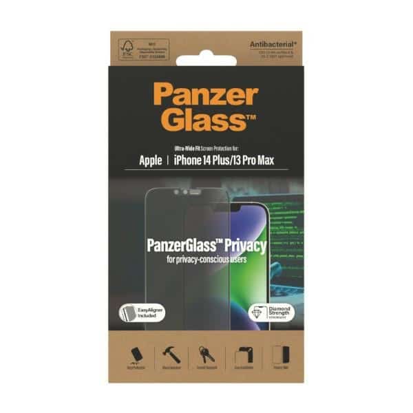 Panzerglass™ Ultra-Wide Fit iPhone 14 Plus / 13 Pro Max 6.7" Οθόνη Προστασίας Ιδιωτικότητας Με Αντιβακτηριακή Επίστρωση Και Easyaligner P2785 - Image 8