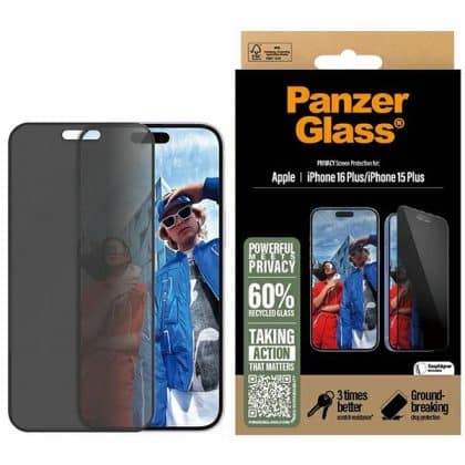 Panzerglass Προστατευτική Οθόνη Ιδιωτικότητας Για iPhone 16 Plus / 15 Plus 6.7" Ultra-Wide Fit P2863