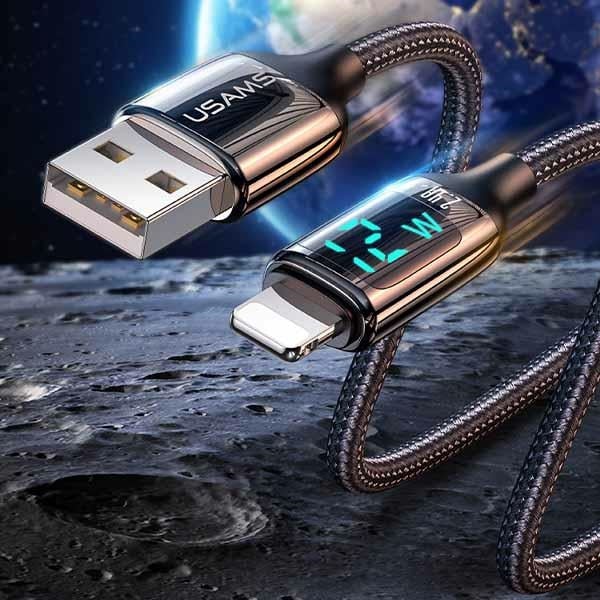 Usams Πλεκτό Καλώδιο U78 Lightning 1.2m Led 2.4a Γρήγορης Φόρτισης Μαύρο Sj543usb01 (us-Sj543) - Image 4