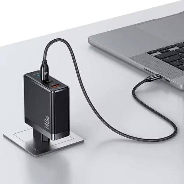 Φορτιστής Usams 2xusb-C + 1xusb T52pd140w Pd Γρήγορης Φόρτισης Us-Cc168 + Καλώδιο U82 USB-C/usb-C Us-Sj581 - Image 2